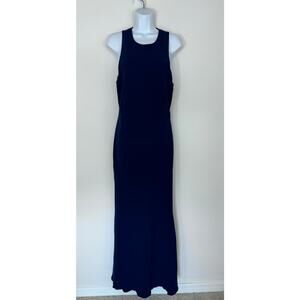 Calvin Klein Navy Cutout Maxi Gown Dress Size 8 NWT $199